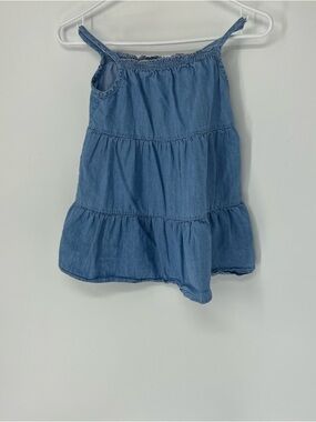 Hanna andersson girls chambray denim jumper dress size 8